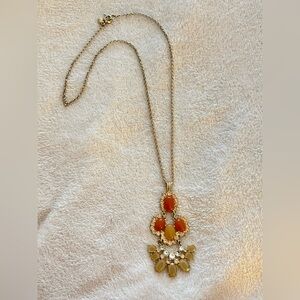 J Crew Gold and Orange Necklace